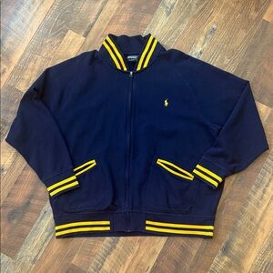 Polo Ralph Lauren Track Jacket Navy Blue with Yellow Stripes 2XB